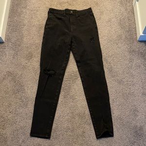 America Eagle 360 next level stretch distressed black jeans size 8